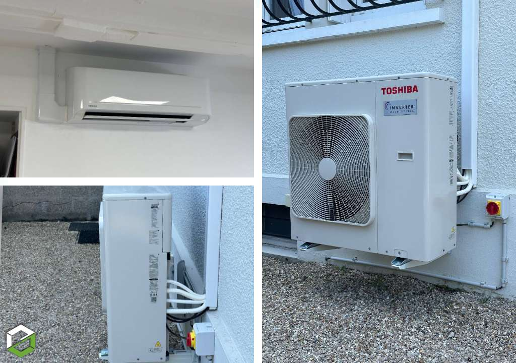 Installation de climatisation réversible